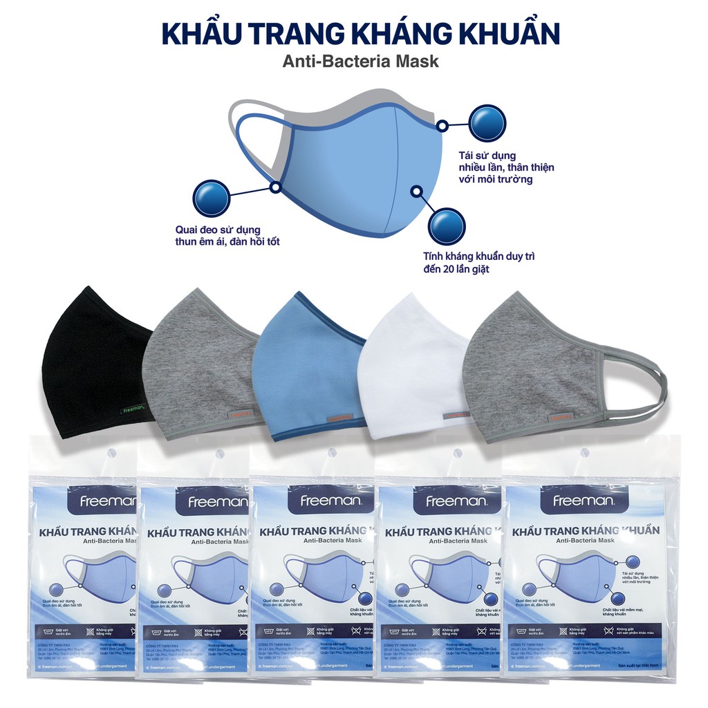 [Combo 5] Khẩu trang kháng khuẩn Freeman | WebRaoVat - webraovat.net.vn