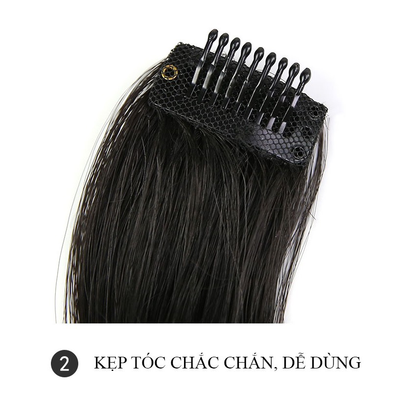 ⚡[𝐇𝐎𝐓 𝐓𝐑𝐄𝐍𝐃]⚡Tóc mái giả xoăn tự nhiên Phong cách tiểu thư Hàn Quốc.Tóc kẹp phồng 2 bên .Tóc mái dài