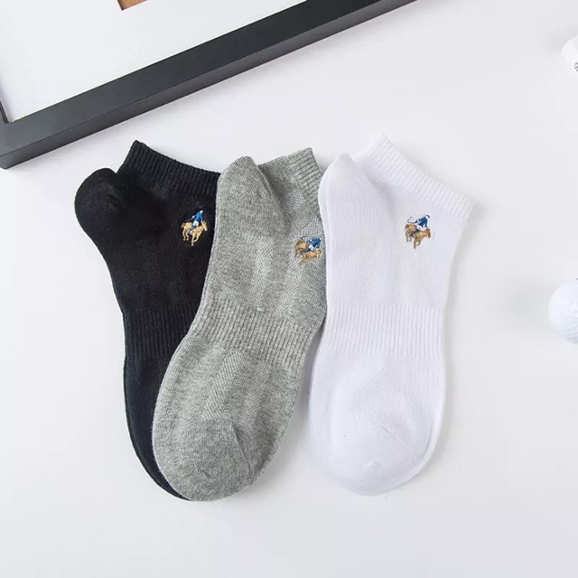 Lố 12 đôi tất nam cotton cổ ngắn PoLo