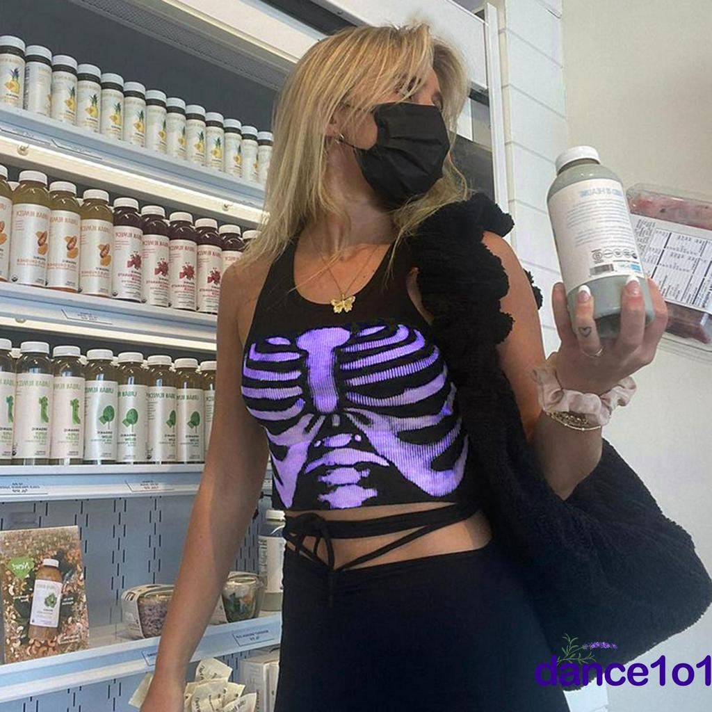 Áo thun nữ không tay in hình phong cách cá tính