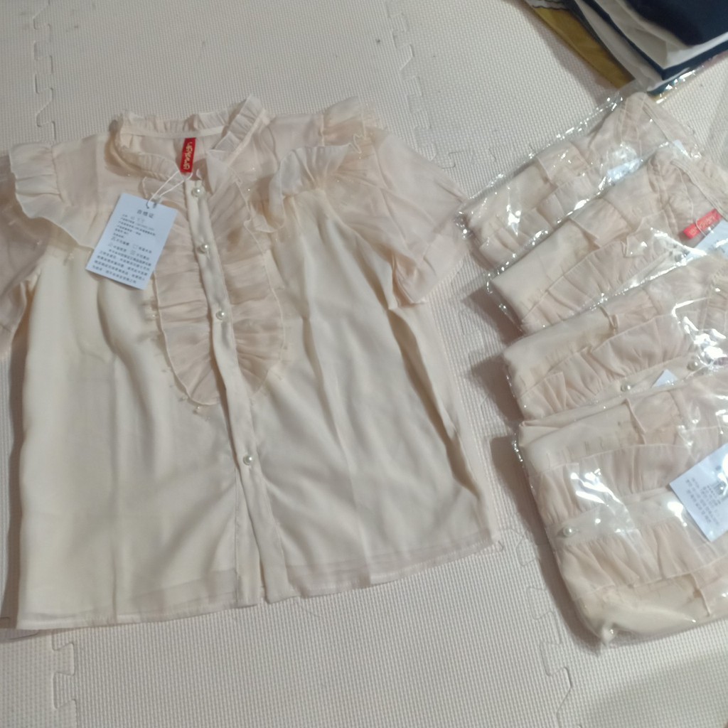 áo sơ mi tơ cúc ngọc 2 lớp viền bèo dọc cúc,áo sơ mi viền bèo xinh freeship 50k bao đổi trả