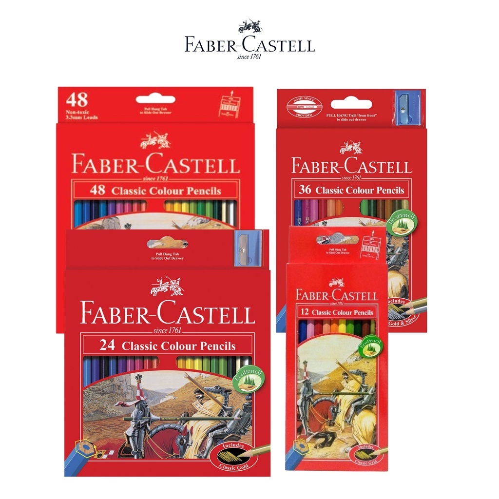 BÚT CHÌ MÀU KHÔ CAO CẤP FABER CASTELL 12/24/36/48 (HỘP GIẤY / HỘP THIẾC)