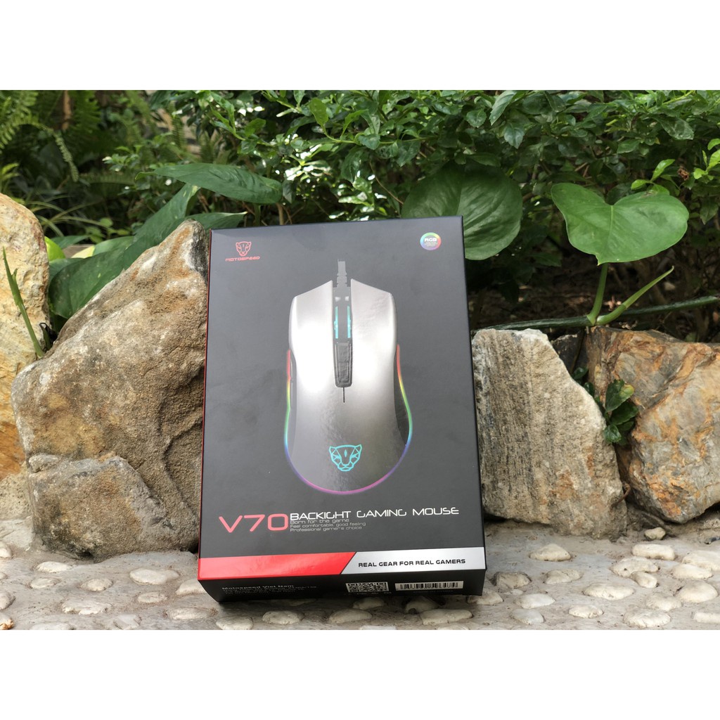 Chuột Gaming Motospeed V70 RGB Bạc (PMW3325/5000DPI)