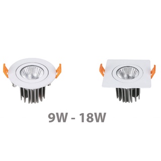 Đèn LED Âm Trần LION Hình Tròn Vuông - Công Suất 9W/18W - Ánh Sáng Trắng, Vàng - Có thể điều chỉnh góc