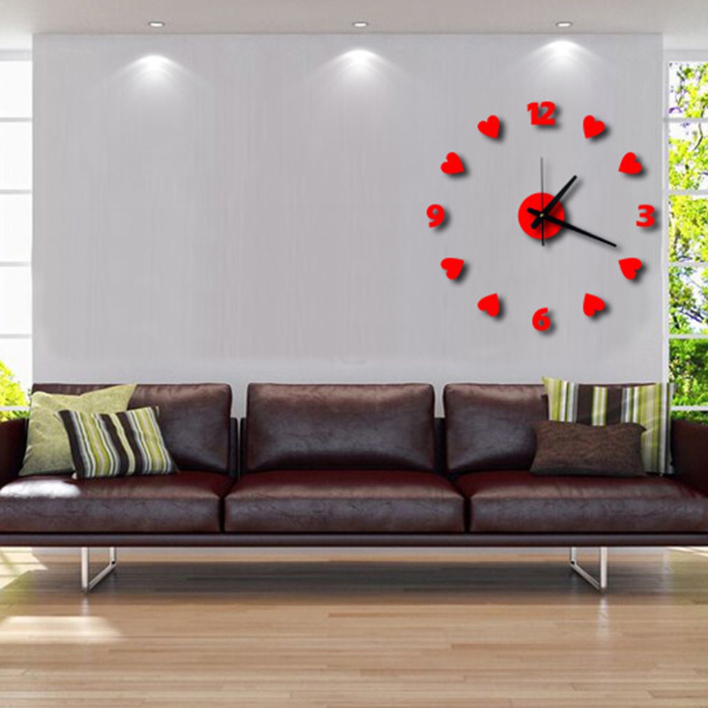 Đồng hồ trái tim dán tường trang trí DIY