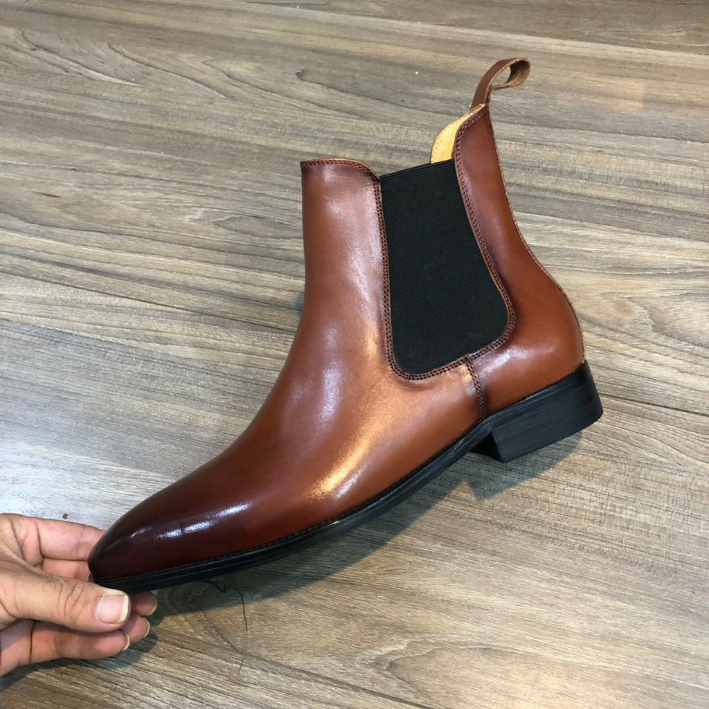 Giày da nam Chelsea boots da bò đế phíp bảo hành 12 tháng Tặng phụ kiện (Hộp + Lót ) | BigBuy360 - bigbuy360.vn