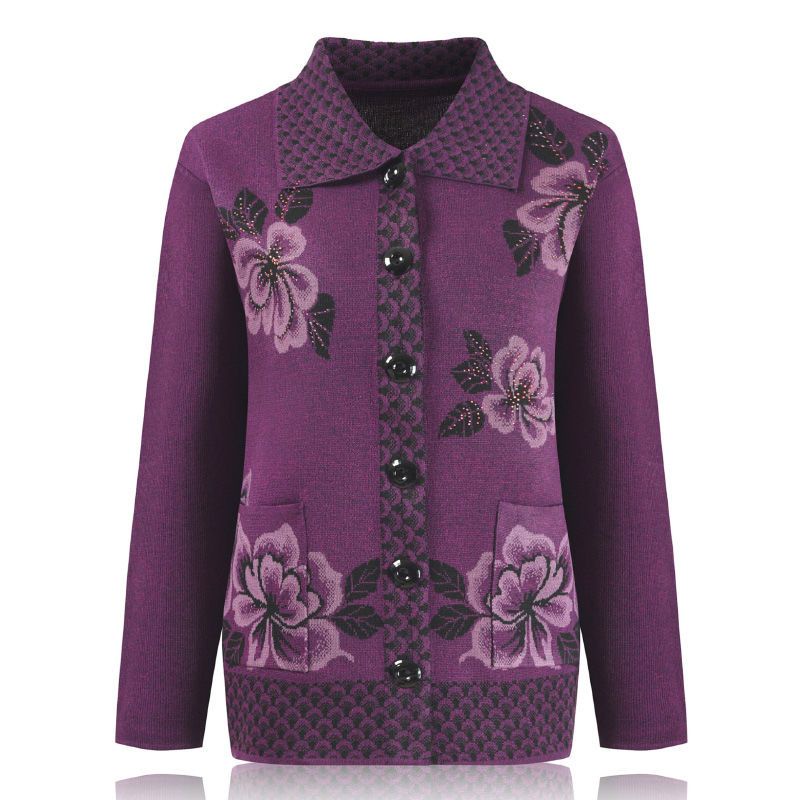 Áo khoác len ấm cho người già cao tuổi_ áo len trung niên cổ bẻ sang trọng cho bà | BigBuy360 - bigbuy360.vn