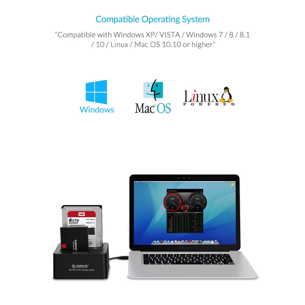 Thiết Bị Chuyển Đổi Orico Sata Hdd 2 Bay 2.5 3.5 Inch Usb3.0 Sang Sata Hdd Kèm Phụ Kiện Chất Lượng Cao(6629US3)