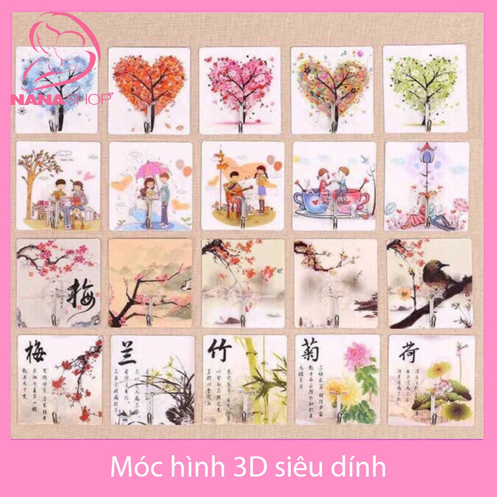 Móc dán dính tường 3D siêu dính trang trí