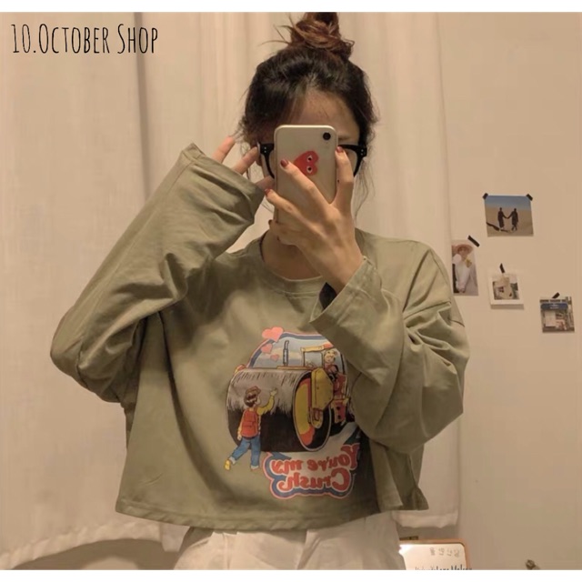 BỘ SƯU TẬP XUÂN-HÈ 2019.ÁI CROTOP DÀI TAY CARTOON