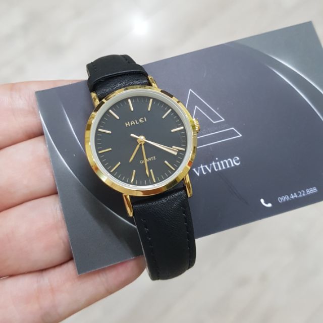 Đồng hồ Halei nữ chính hãng mặt tròn dây da chống nước | BigBuy360 - bigbuy360.vn