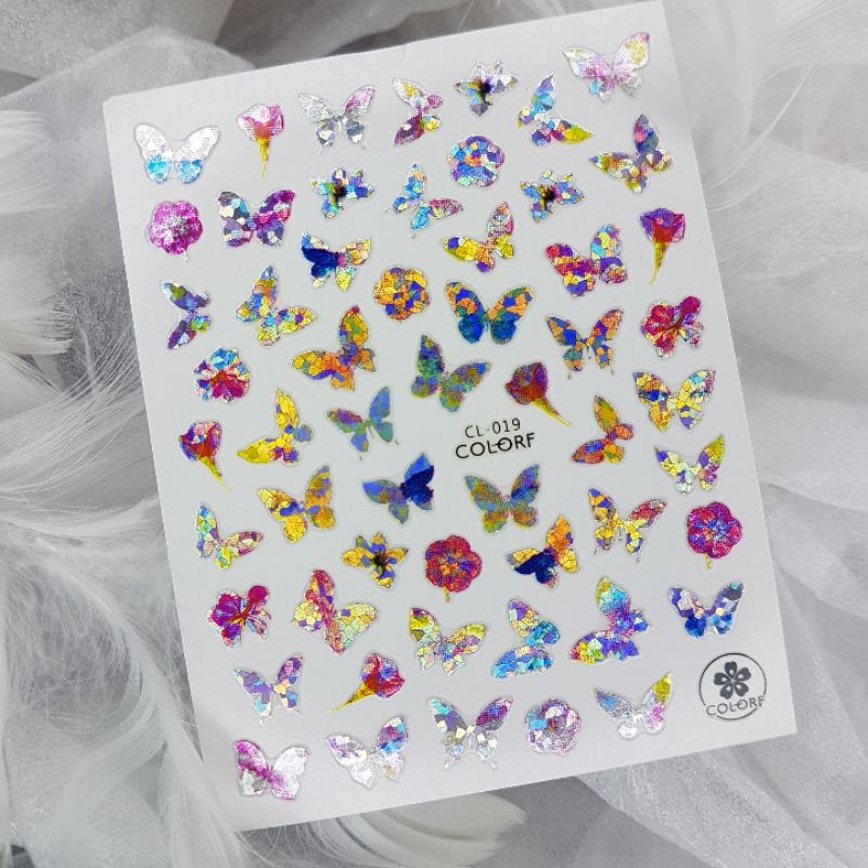 STICKER NAIL DÁN MÓNG BƯỚM - STICK 3D Lấp Lánh