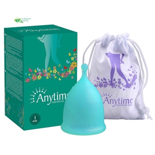 Cốc Nguyệt San Anytime Silicon Chống Tràn Màu Xanh Lá Cho Nữ