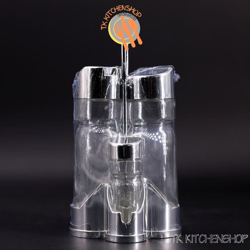 Bộ set gia vị đựng dầu, giấm,muối, tiêu chuyên dùng để ăn Salad. SET lọ 4 trong 1 có quai xách tiện lợi chắc chắn
