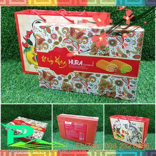 Bánh trứng cuộn kem Hura Tết Minh Khang hộp 396g