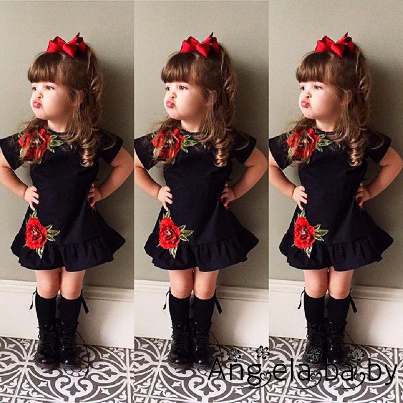 ⓗღ✯Toddler Kids Baby Girls Flower Dresses Summer Party Dress Sundress Clothes