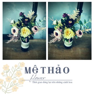 (Ảnh shop chụp) Bình Hoa Tái Chế Giả Chất Liệu Lụa Cao Cấp Trang Trí Nhà Cửa Của Mê Thảo Flower