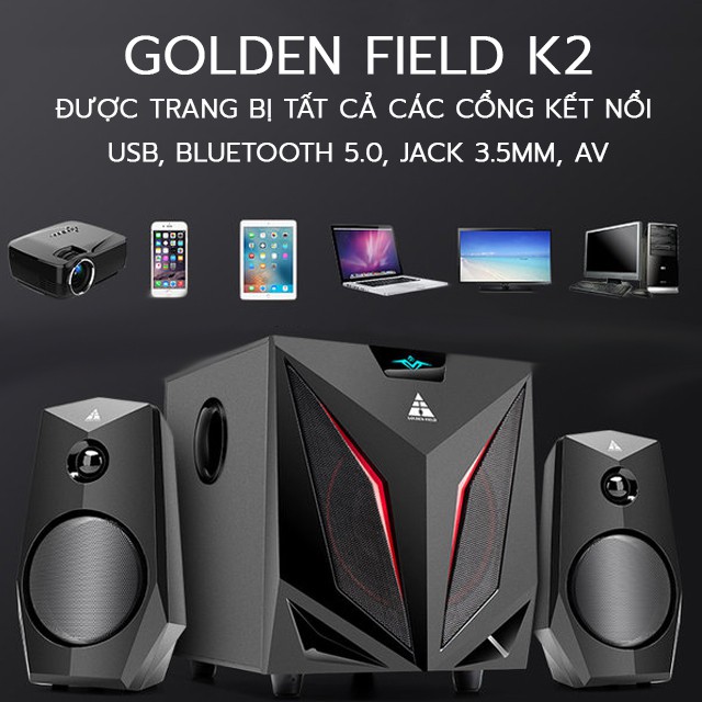 [REVIEW HÀNG KHỦNG ] Loa Vi Tính Bluetooth Golden Field K2, Mang Đậm Thiết Kế Gaming, Âm Thanh Đạt Chuẩn HD