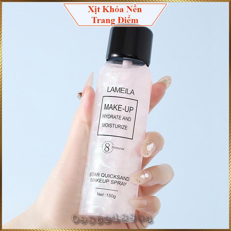 Xịt khoá nền trang điểm ánh nhũ Lameila Star Quicksand Makeup Spray LMS1