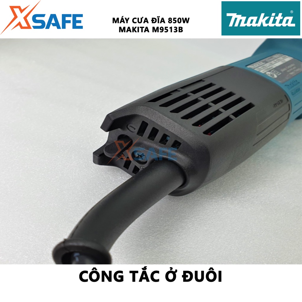 Máy mài góc MAKITA M9513B Máy mài cầm tay 850W công tắc đuôi, tốc độ không tải 11000rpm, đường kính đá mài 100mm - XSAFE