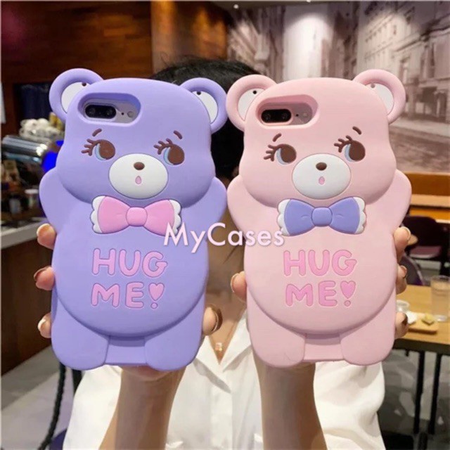 Ốp điện thoại hình gấu dễ thương cho Oppo A93 A92 A53 A31 A12 A12E A5 A9 2020 Reno 2 A5S A3S A7 F9