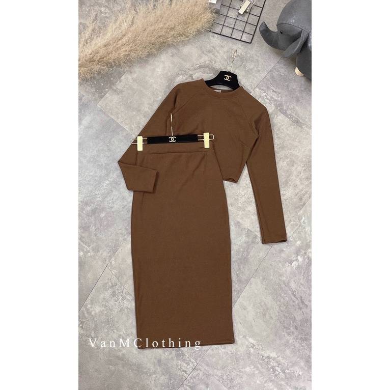 Set áo chân váy body siêu tôn dáng - Hàng L1