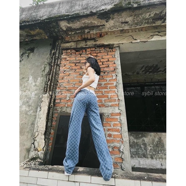 Quần Ống Suông hoạ tiết