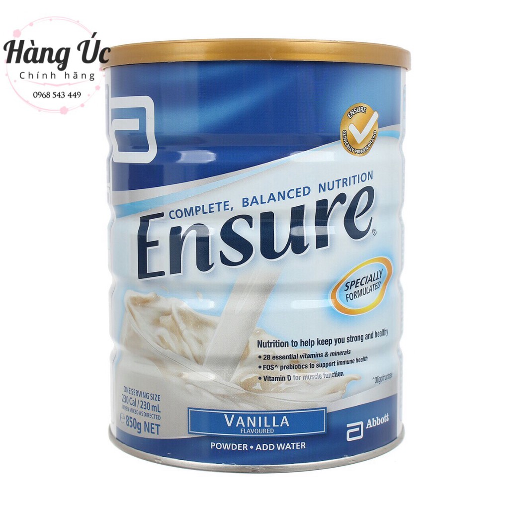 Sữa Ensure Úc 850g🥛Free Ship🥛Giảm 10K Khi Nhập[HANGUC10K] - Sữa bột cho người lớn tuổi Date 2022