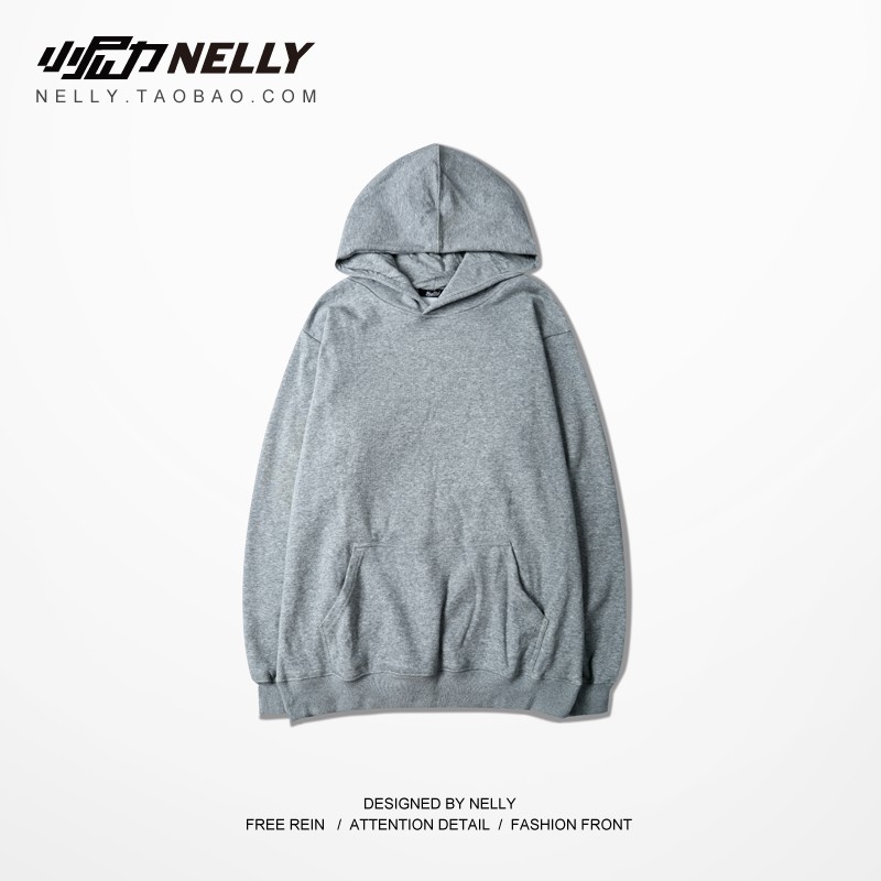 Áo hoodie Nelly trơn màu xám | BigBuy360 - bigbuy360.vn
