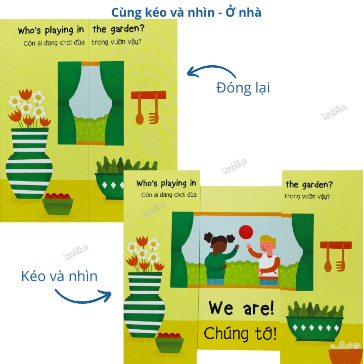 Sách Chuyển Động Song Ngữ Cùng Kéo Và Nhìn - Ở Nhà - Slide And See - At Home - Tân Việt