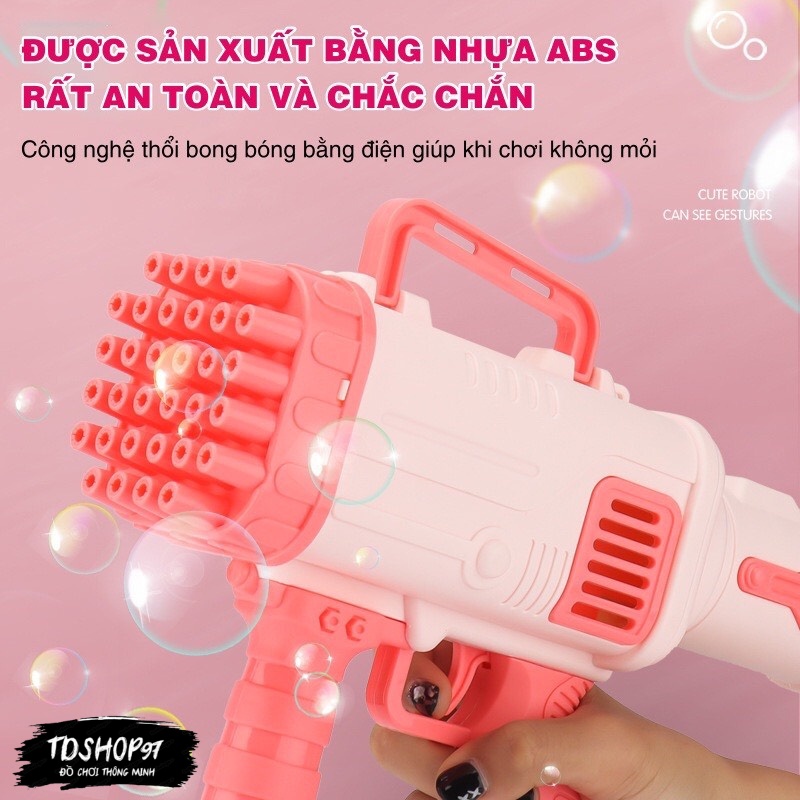 Máy bắn bong bóng xà phòng loại to 32 nòng, phun bóng siêu nhiều, siêu mạnh, tặng xà phòng dùng thử, tdshophn