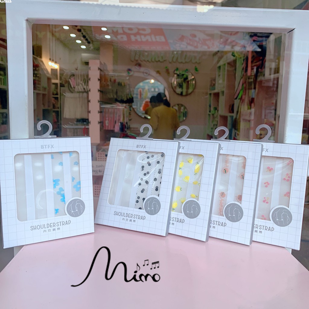 Dây áo con trong suốt họa tiết họa tiết mùa hè nhiều mẫu gửi ngẫu nhiên(2 đôi)