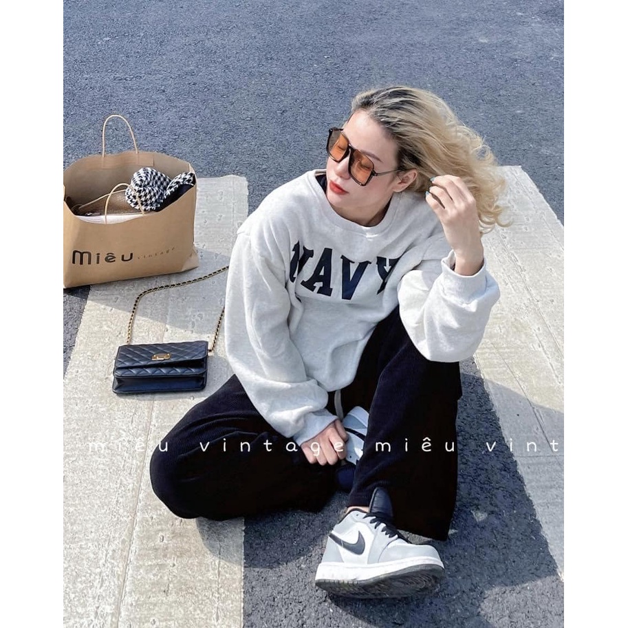 Áo Sweater nỉ Navy Màu Siêu Chất