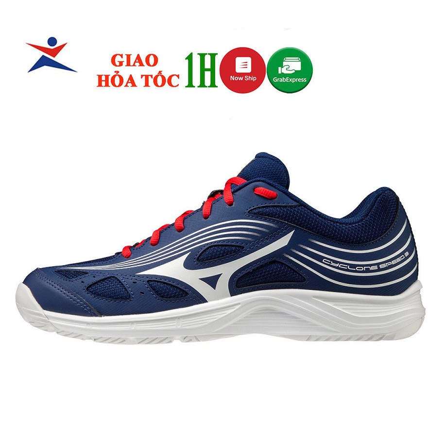 Giày cầu lông nam, giày bóng chuyền Mizuno Cyclone Speed 3 V1GA218064 hàng chính hãng dành cho nam màu xanh