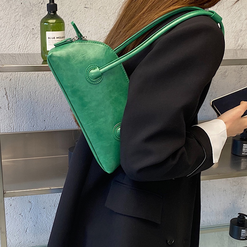 Túi Xách Da Bóng Có Tay Cầm Dài Phong Cách retro Dành Cho Nữ