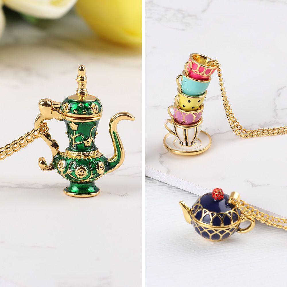 OKDEALS Vòng cổ Hợp Kim Dáng Dài Mặt Hình Tách Trà Thời Trang Cho Nữ