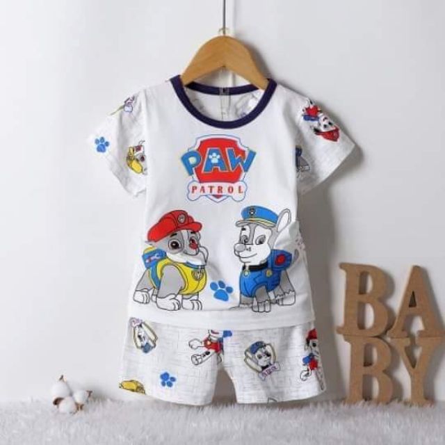 Bộ cộc tay bé trai bé gái cotton xuất hàn size nhí 8-18kg