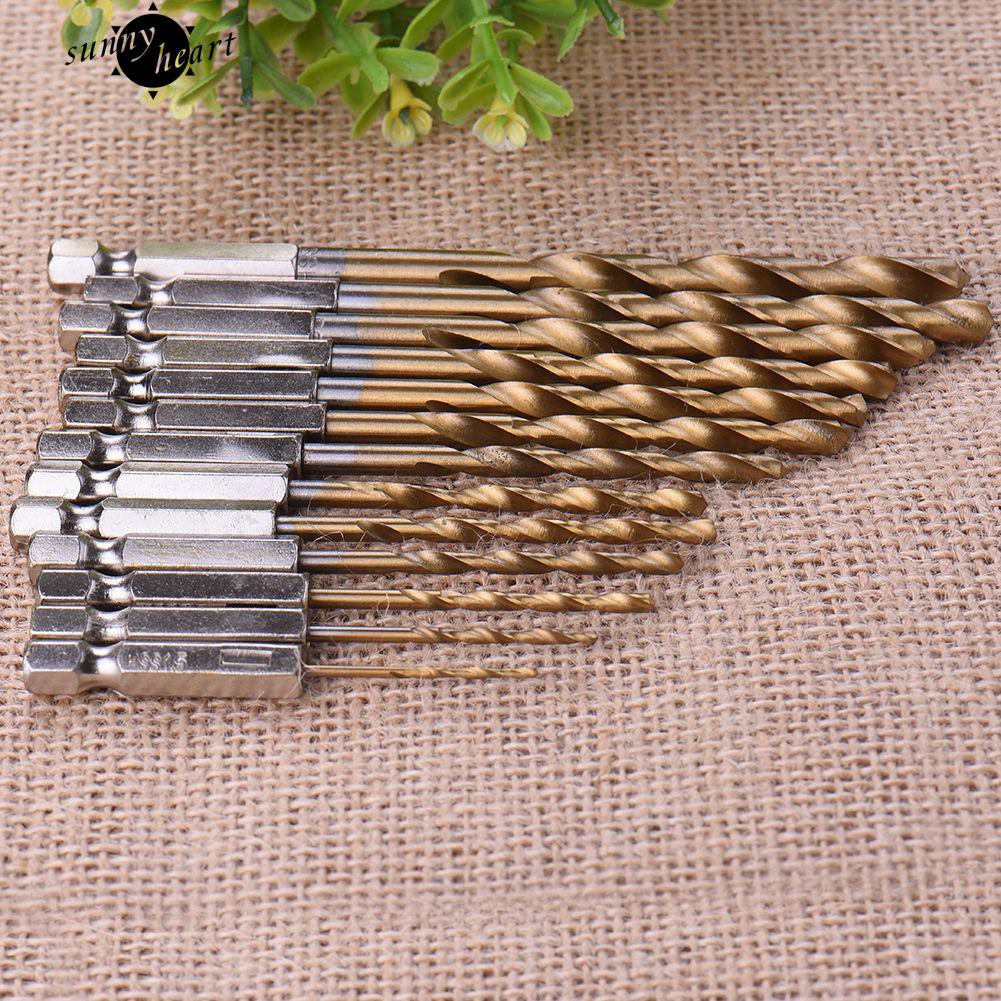 Bộ 13 Mũi Khoan Xoắn Titan Thay Đổi Nhanh Chóng