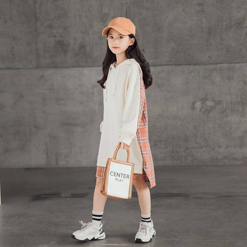 Đầm Hoodie Tay Dài Dáng Rộng Phong Cách Hàn Quốc Thời Trang Mùa Thu 2022 Mới Cho Bé Gái váy hoodie dài cho bé váy hoodie dài cho bé