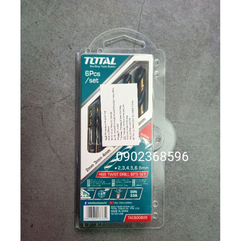Bộ 6 Mũi Khoan Kim Loại TOTAL TACSD0605
