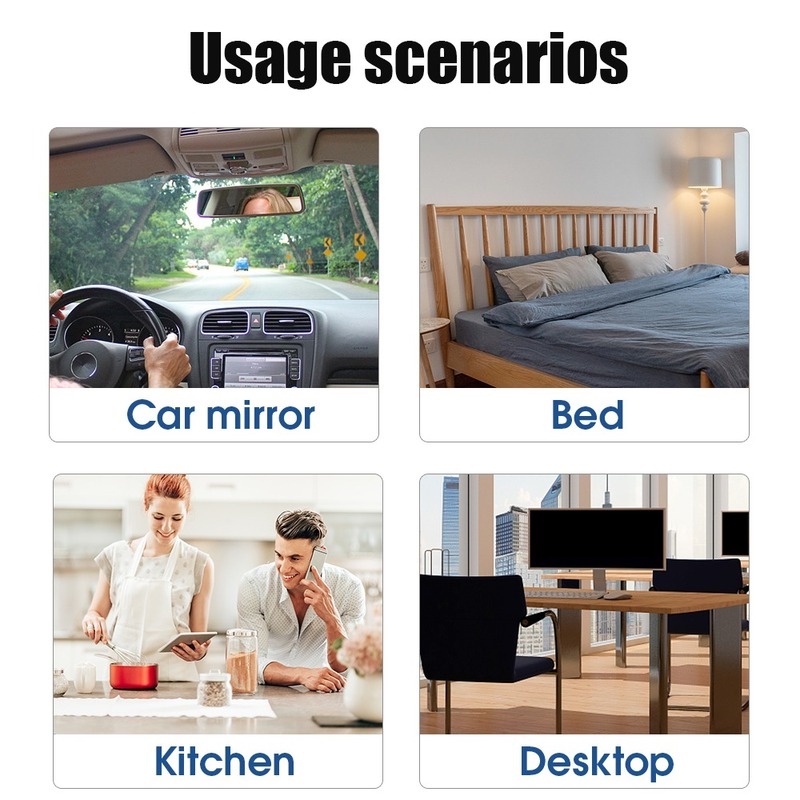 Giá Đỡ Điện Thoại Gắn Gương Chiếu Hậu Xe Hơi Bằng ABS Xoay Được Chỉnh Được Định Vị GPS Tiện Dụng