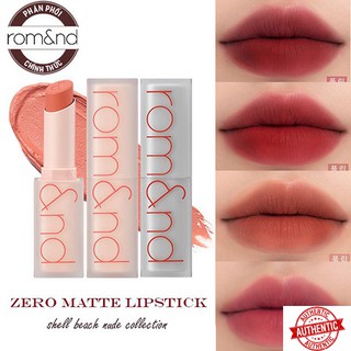 [Mã giảm giá] [New][Shell Beach Nude Collection] Son thỏi lì Romand New Zero Matte Lipstick 3g