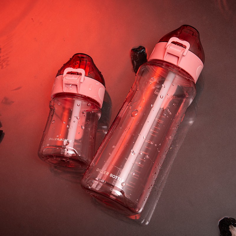 Bình nước DILLER có ống hút dung tích 400/1100ml nhiều màu sắc xinh xắn