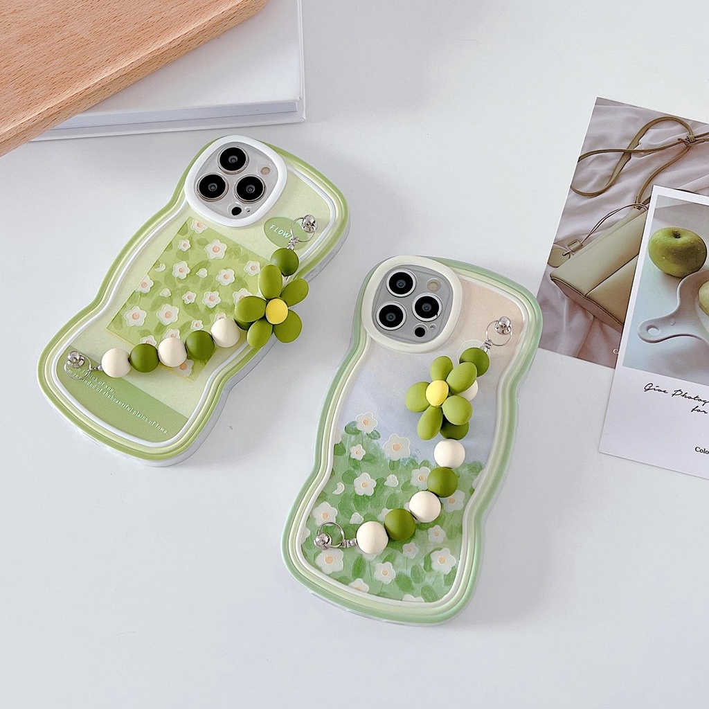 Ốp Điện Thoại Tpu Mềm Chống Sốc Chống Trượt In Hình Tranh Sơn Dầu Kèm Dây Đeo Ngọc Trai Cho iPhone 11 12 13 pro max xr x xsmax