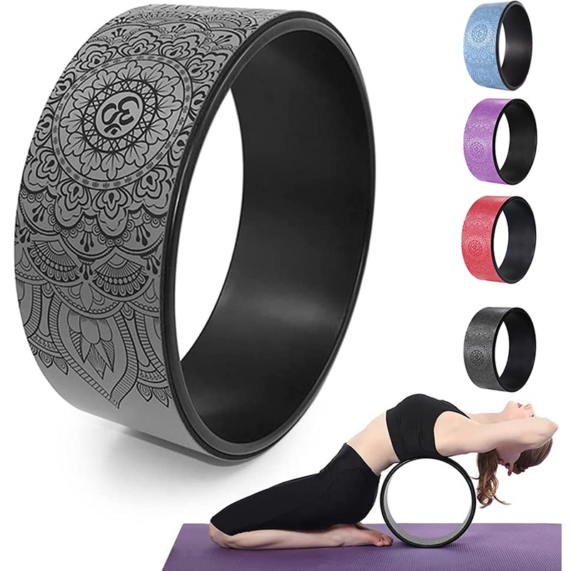 Vòng Tập YogaWheel Có Hoa Văn PU Cao Cấp 32x13cm