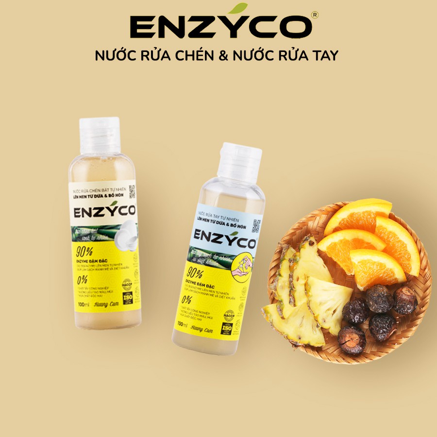 Combo Nước Rửa Chén Và Nước Rửa Tay Sinh Học ENZYCO 90% Lên Men Từ Dứa Và Bồ Hòn 식기 세정제 Dishwashing liquid