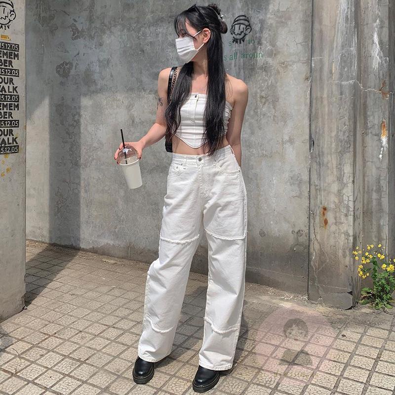 Áo denim Màu Sắc Đơn Giản Phối Khóa Kéo Cá Tính Cho Nữ