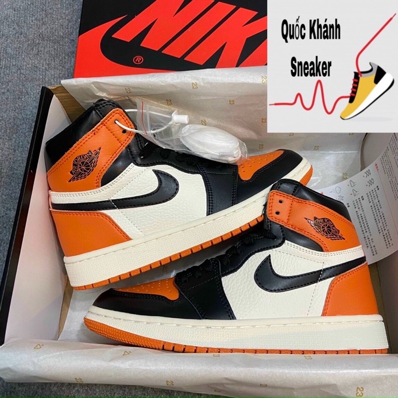 Giày jordan cam đen cao cổ ❤️tặng kèm dây❤️ giày jd1 cao cổ 11 , thể thao nam nữ sneaker