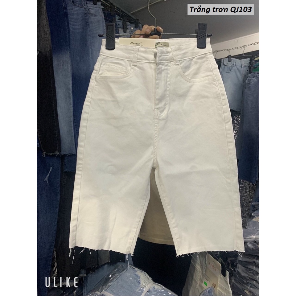 Quần ngố trắng jeans co giãn ôm dáng QJ103