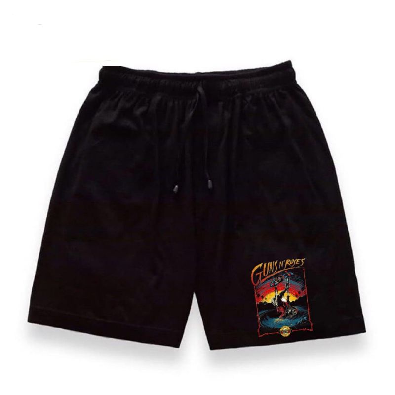 Guns N ROSES / Quần boxer Ngắn Cotton / Dây Rút Màu Đen / Đen Cho Bé